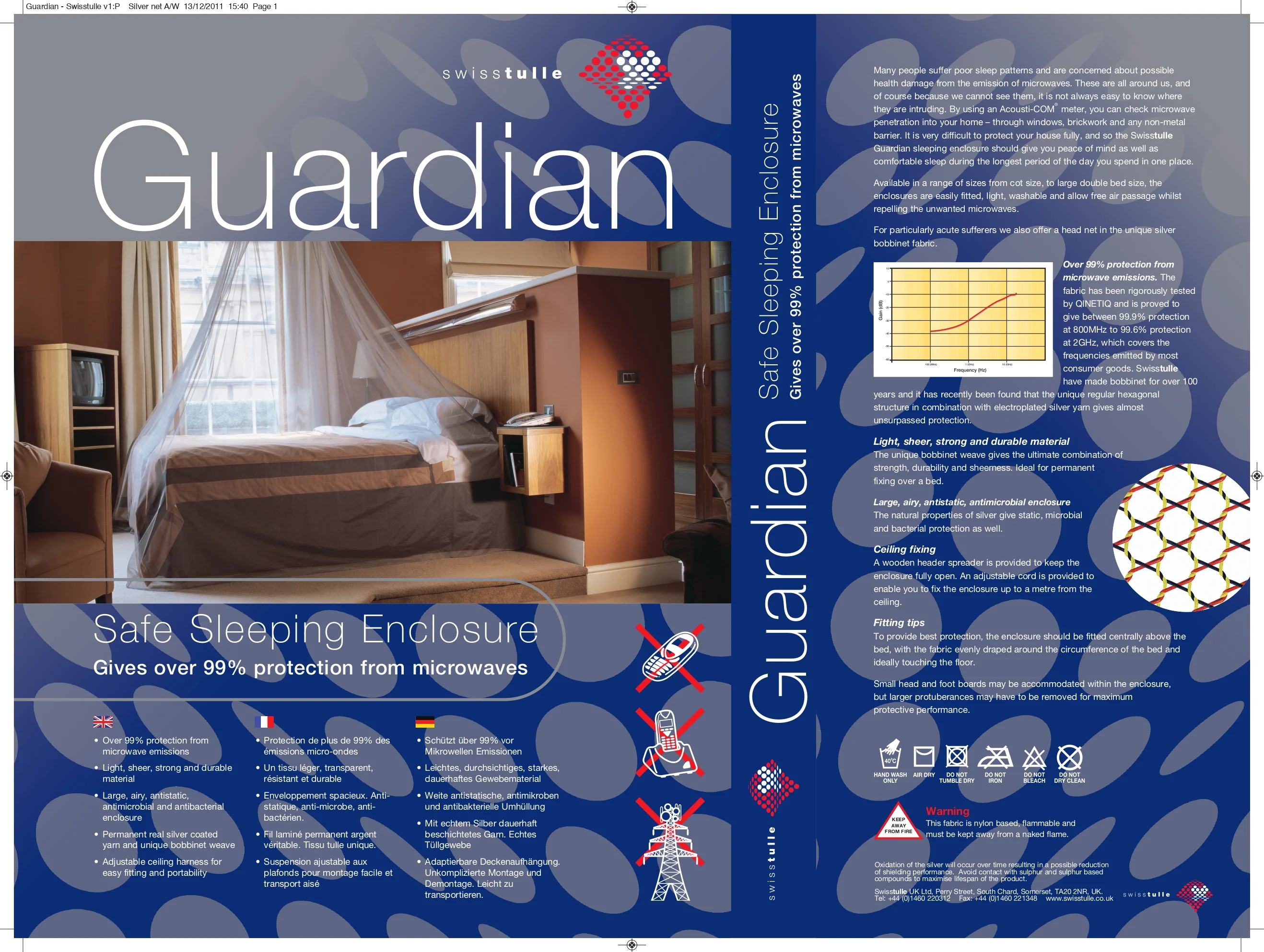swisstulle AG® Silver Bobbinet™ Bell-Shaped 5G EMF Bed Canopy - Image 6